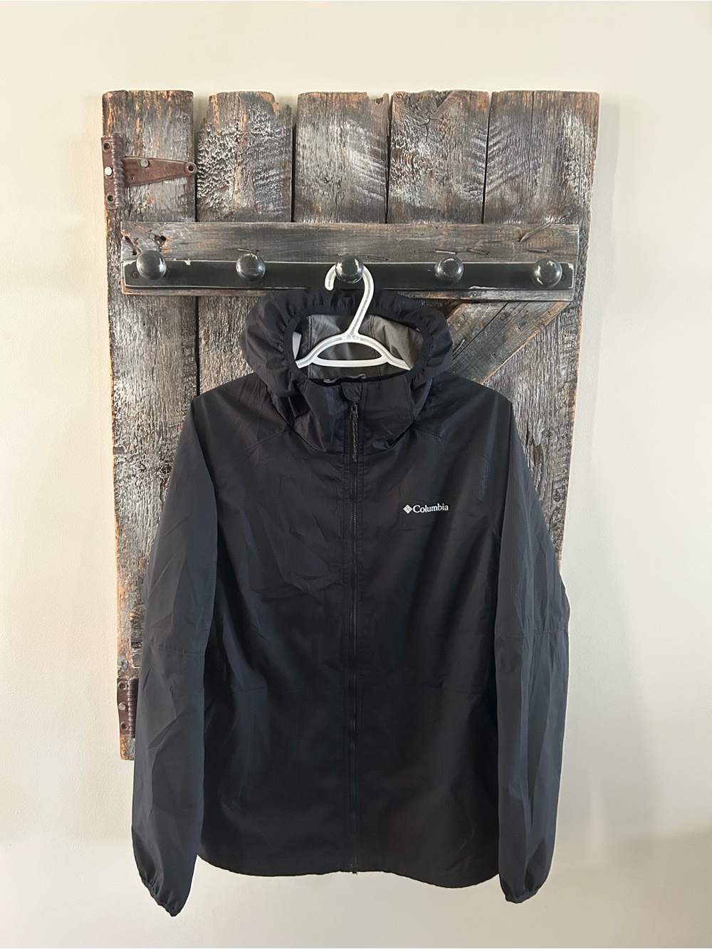 Women's Columbia Black Hooded Rain Jacket